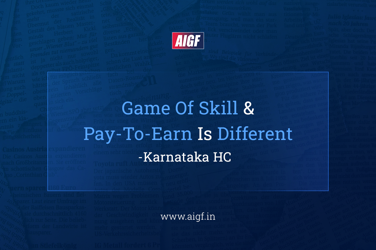 Game of Skill And Pay-To-Earn Is Different: Karnataka HC